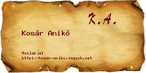 Kosár Anikó névjegykártya