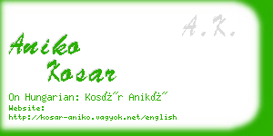 aniko kosar business card